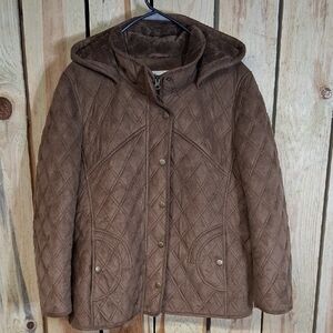 Appleseeds Quilted Hooded Womens Jacket Size LP Outdoors